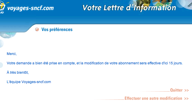 15 jours pour traiter une demande de modification sur le mailing-list